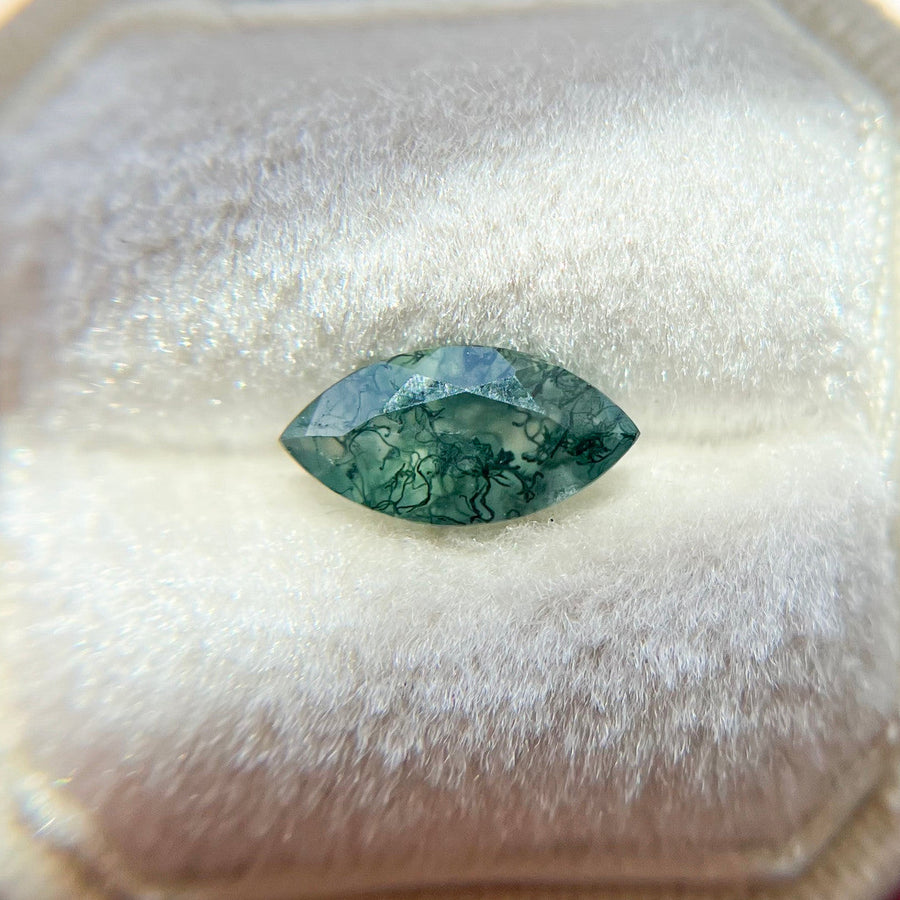 Marquise Cut Moss Agate