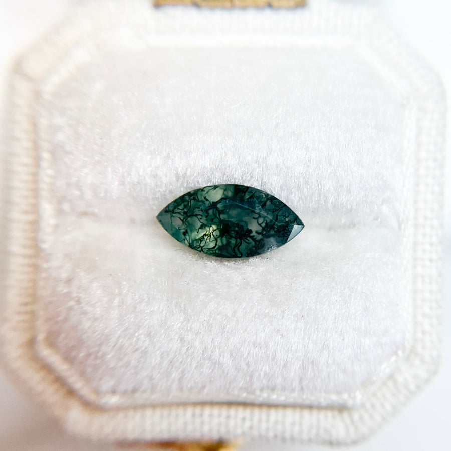 Marquise Cut Moss Agate