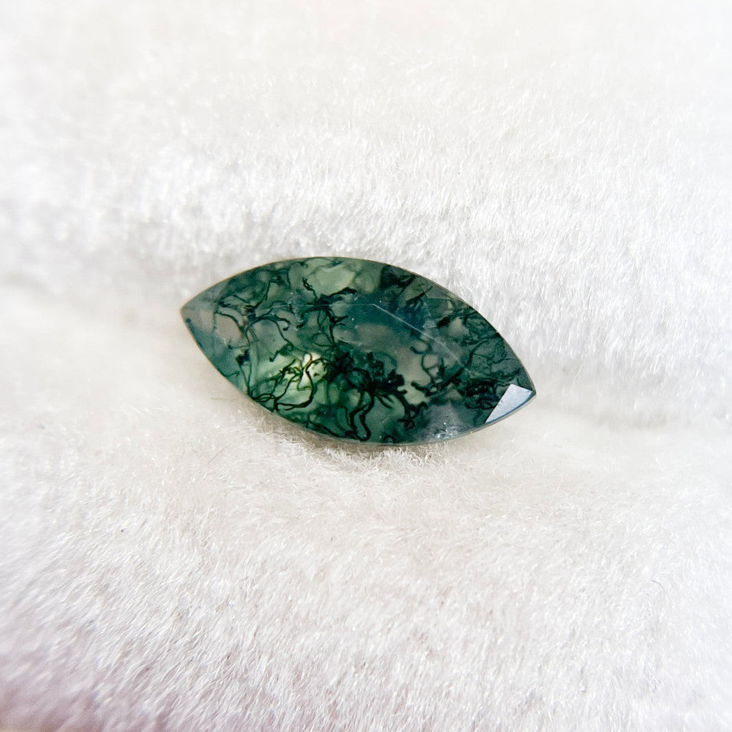 Marquise Cut Moss Agate