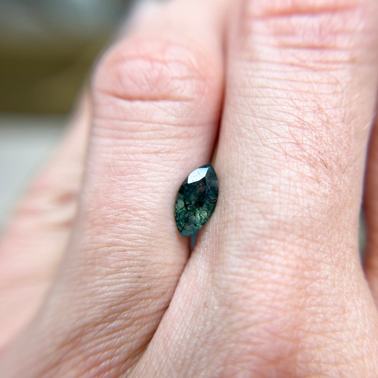 Marquise Cut Moss Agate