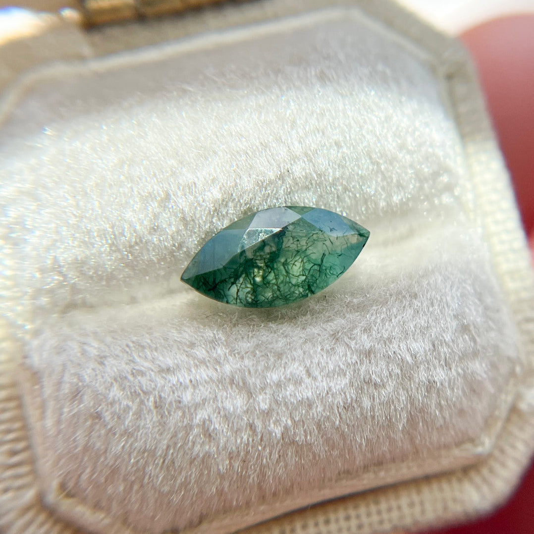Marquise Cut Moss Agate