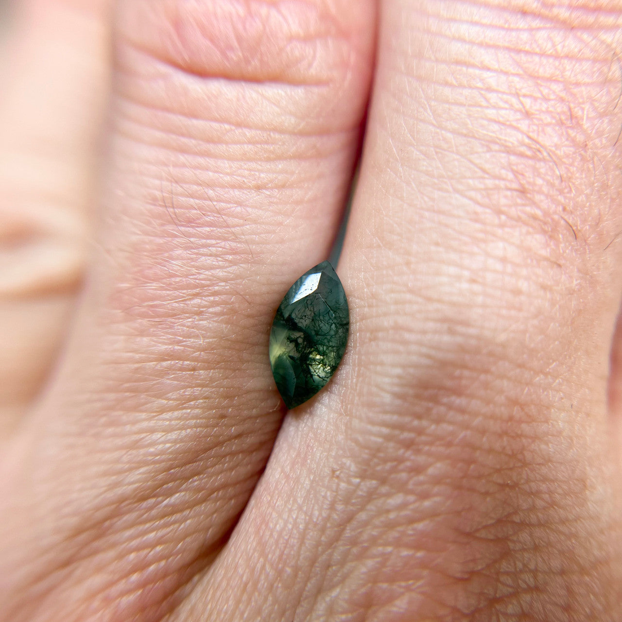 Marquise Cut Moss Agate