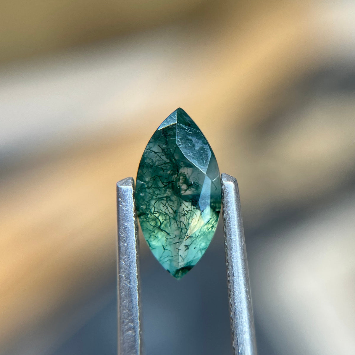 Marquise Cut Moss Agate