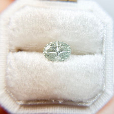 Pale Green Oval Montana Sapphire Starbrite™ Cut by John Dyer