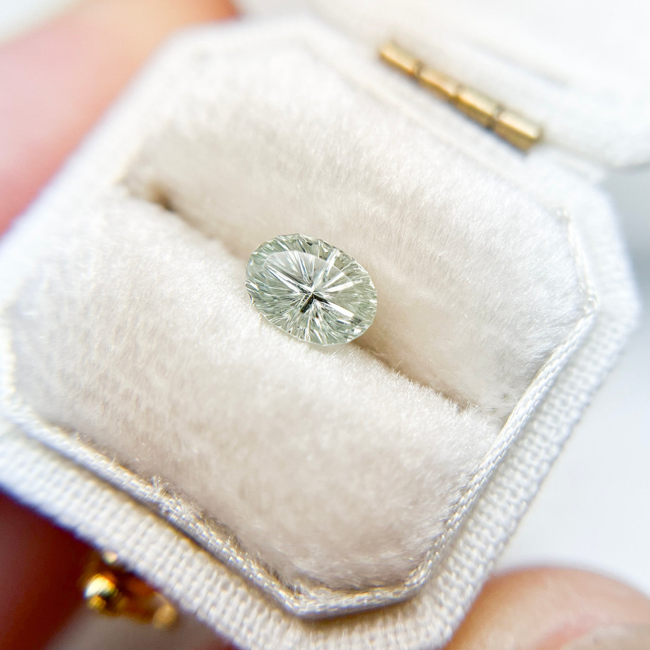 Pale Green Oval Montana Sapphire Starbrite™ Cut by John Dyer
