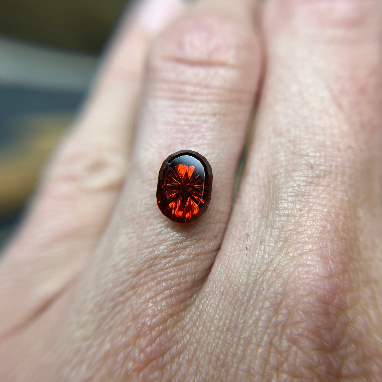 Oval Montana Garnet Starbrite™ Cut by John Dyer