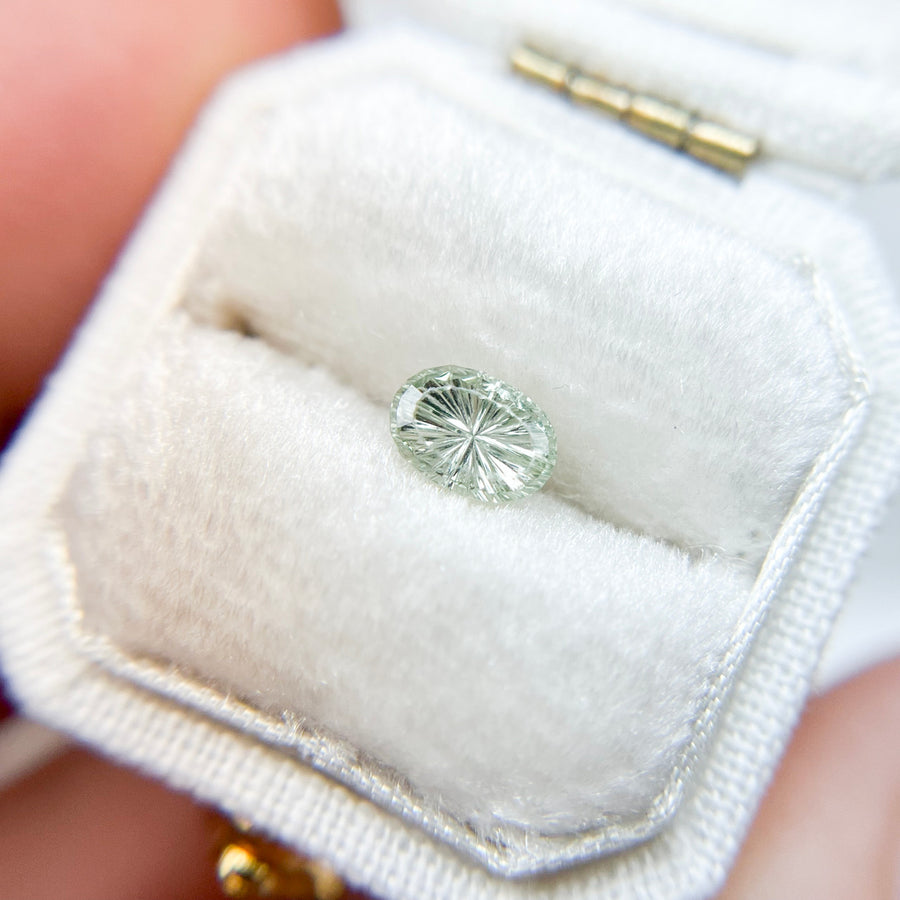 Pale Yellow Oval Montana Sapphire Starbrite™ Cut by John Dyer