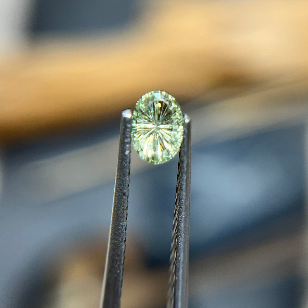 Pale Yellow Oval Montana Sapphire Starbrite™ Cut by John Dyer