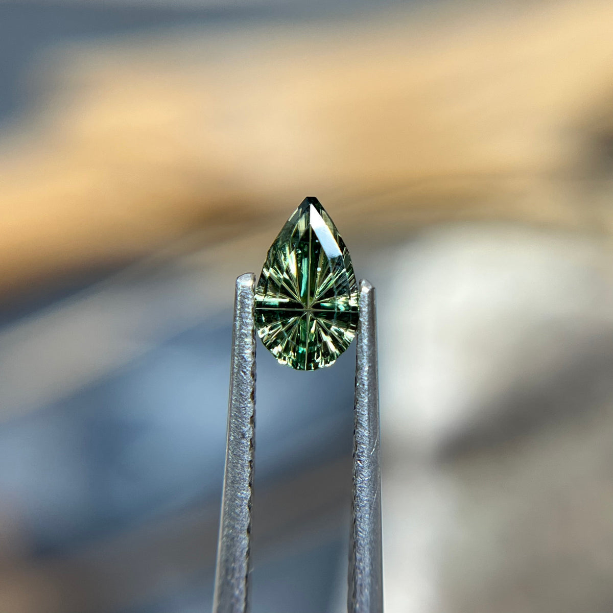 Green Pear Australian Sapphire Starbrite™ Cut by John Dyer