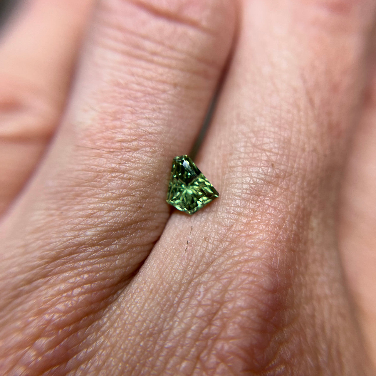 Green Australian Freeform Sapphire Starbrite™ Cut by John Dyer