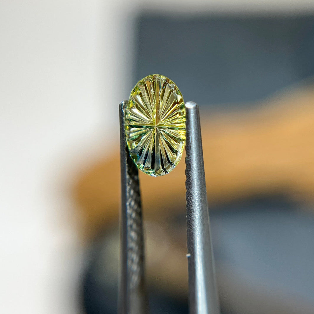 Parti Color Light Teal Lime Sapphire Starbrite™ Cut by John Dyer