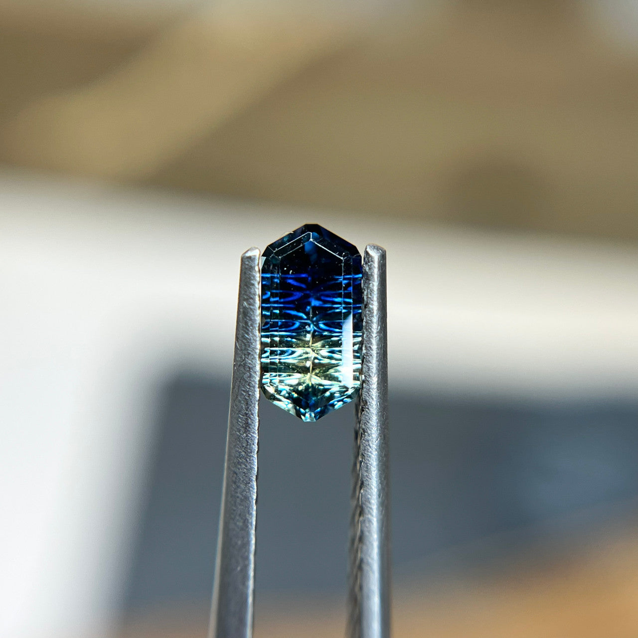 Ocean Blue Parti Color Australian Sapphire Deep Concave™ Cut by John Dyer