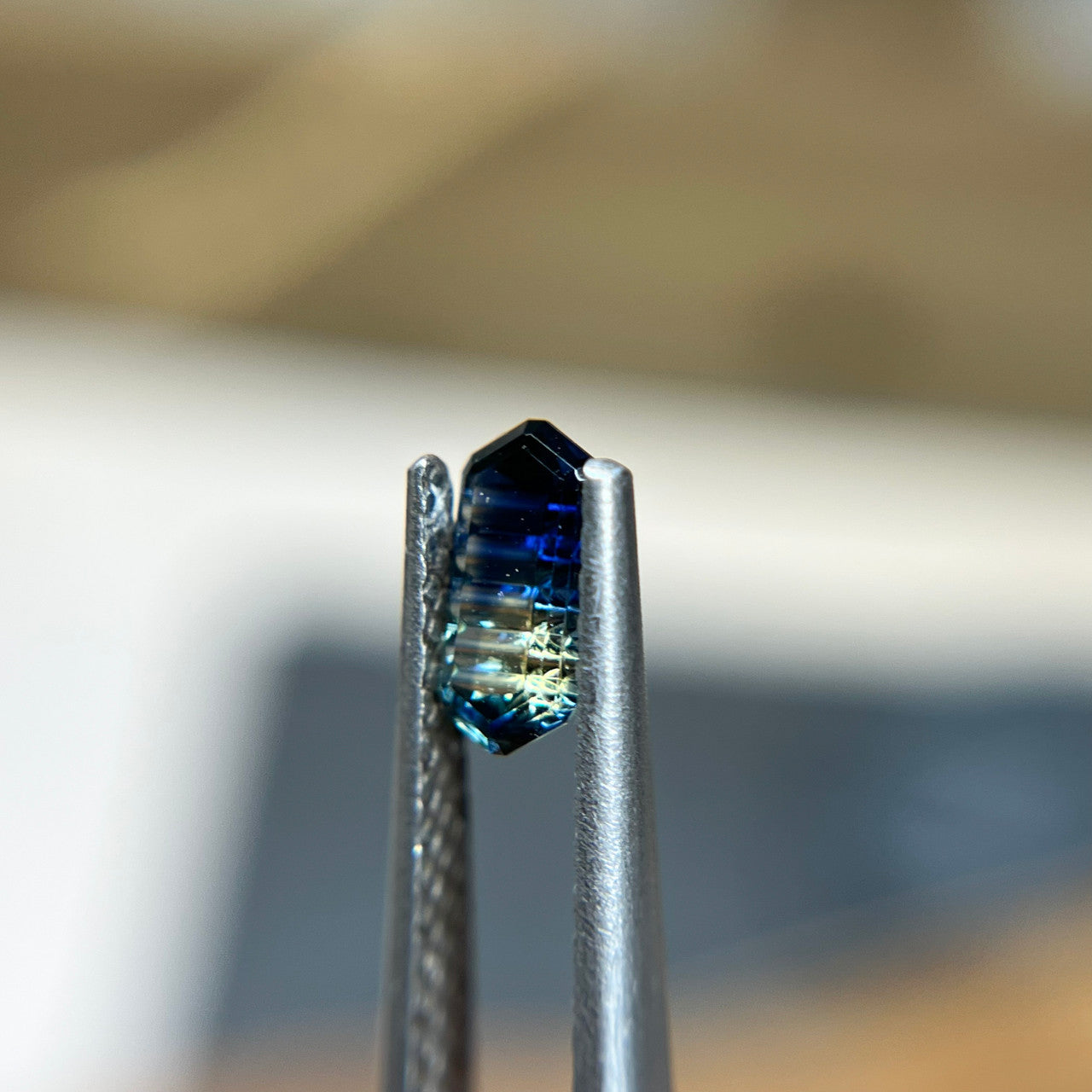 Ocean Blue Parti Color Australian Sapphire Deep Concave™ Cut by John Dyer