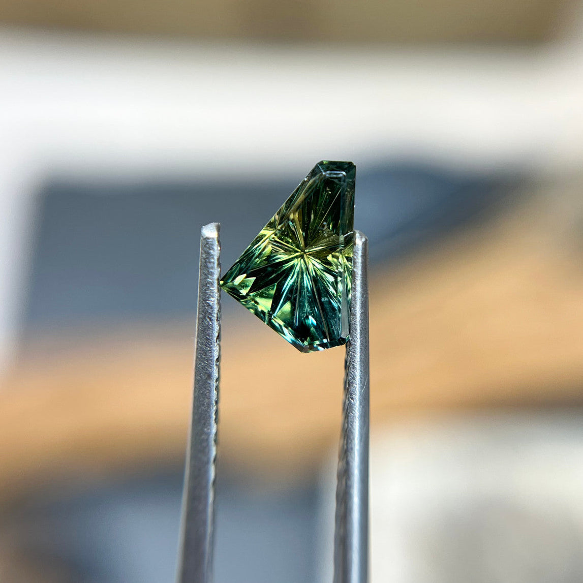 Sea Green Parti Color Sapphire Starbrite™ Cut by John Dyer