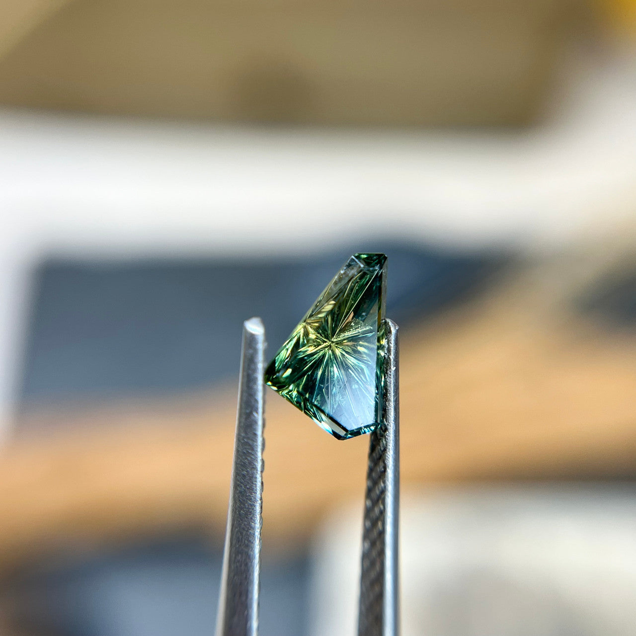 Sea Green Parti Color Sapphire Starbrite™ Cut by John Dyer