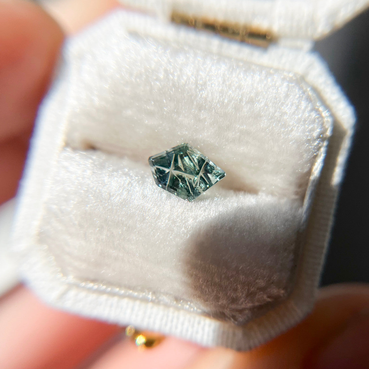 Light Blue Teal Parti Color Sapphire Dreamscape™ Cut by John Dyer