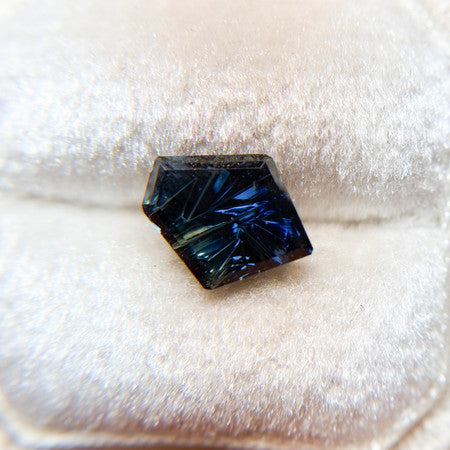 Parti Color Teal Blue Australian Sapphire Freeform Dreamscape™ Cut by John Dyer