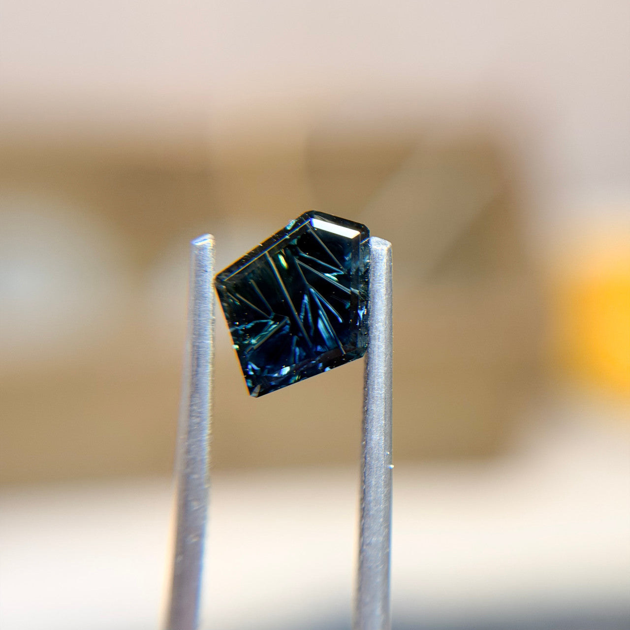 Parti Color Teal Blue Australian Sapphire Freeform Dreamscape™ Cut by John Dyer