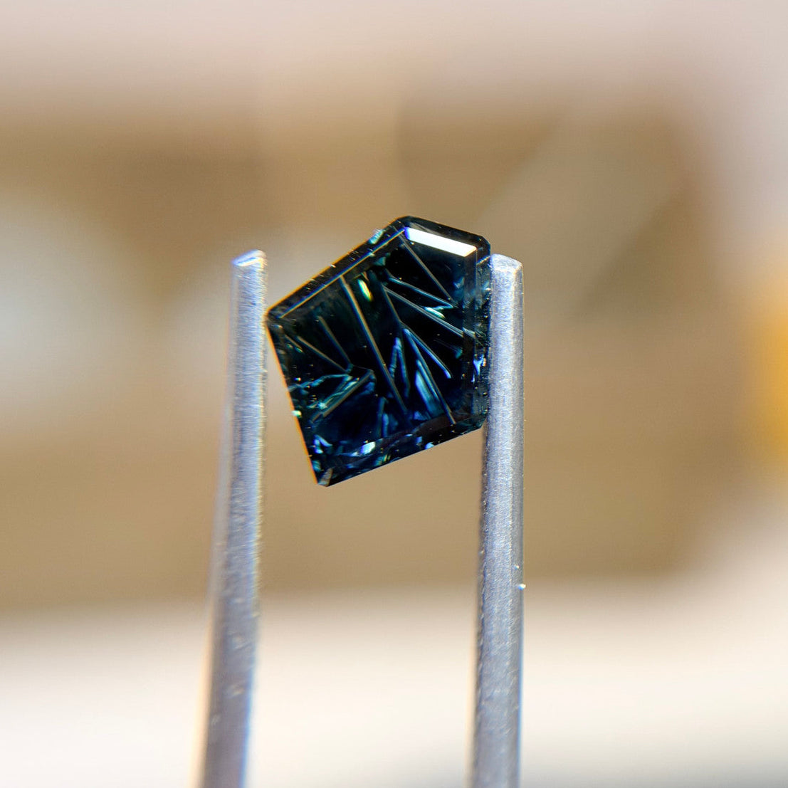 Parti Color Teal Blue Australian Sapphire Freeform Dreamscape™ Cut by John Dyer