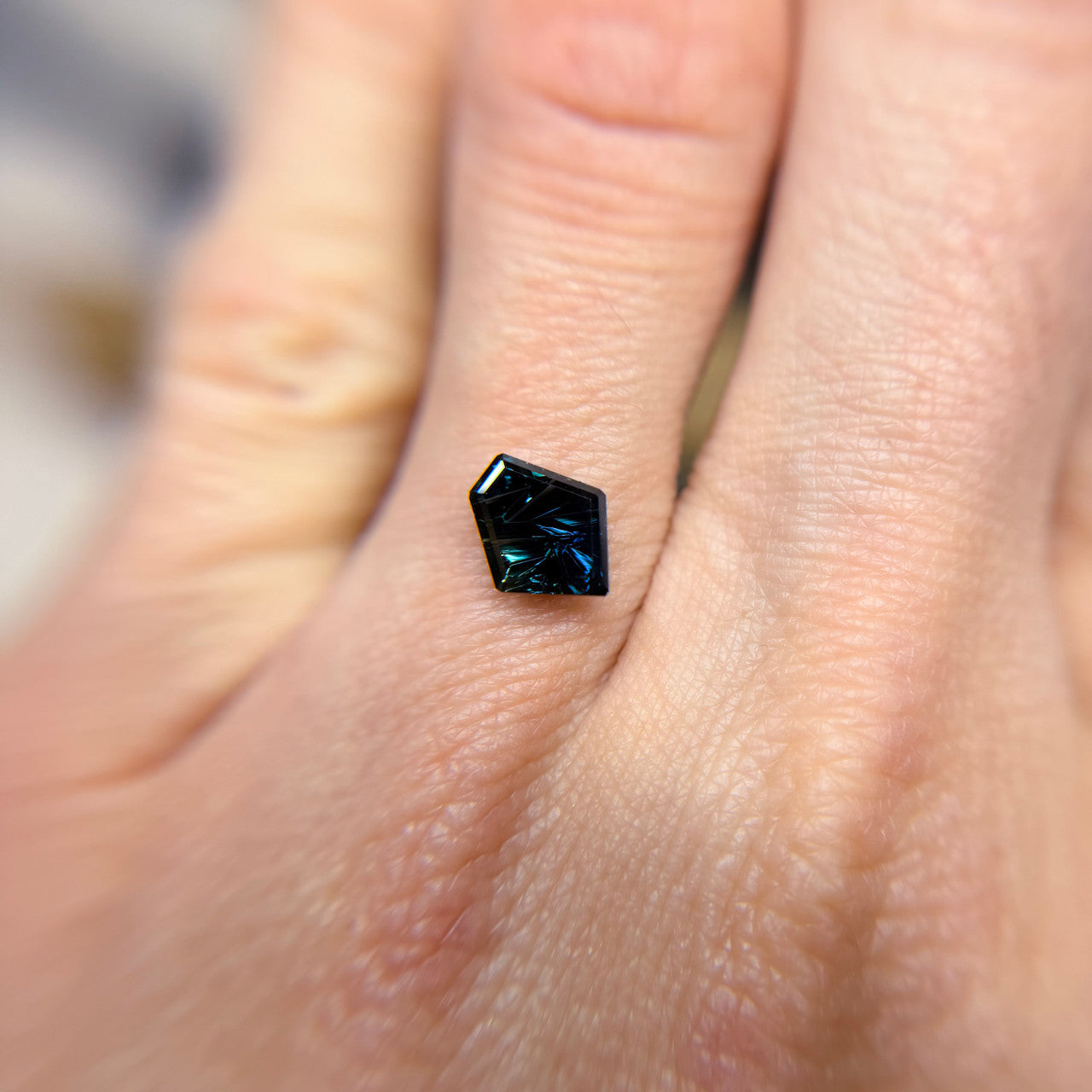 Parti Color Teal Blue Australian Sapphire Freeform Dreamscape™ Cut by John Dyer