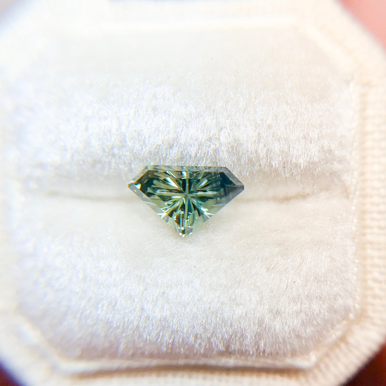 Parti Color Teal Lime Green Sapphire Shield Cut Starbrite™ Cut by John Dyer