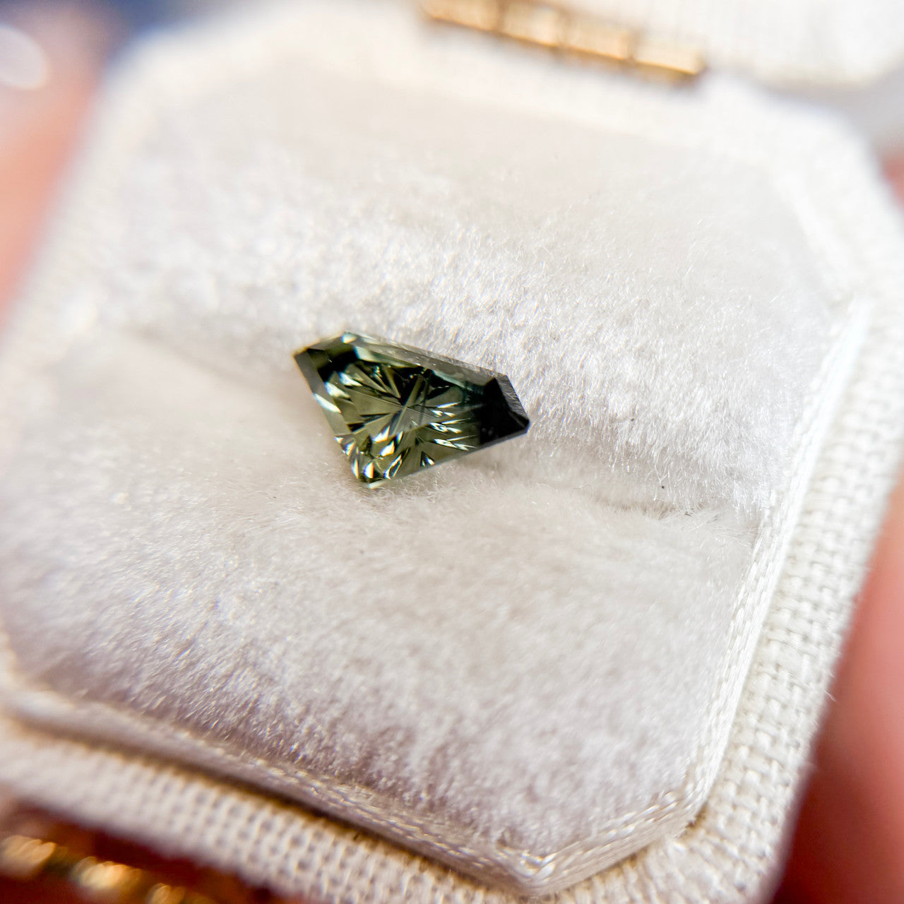 Parti Color Teal Lime Green Sapphire Shield Cut Starbrite™ Cut by John Dyer