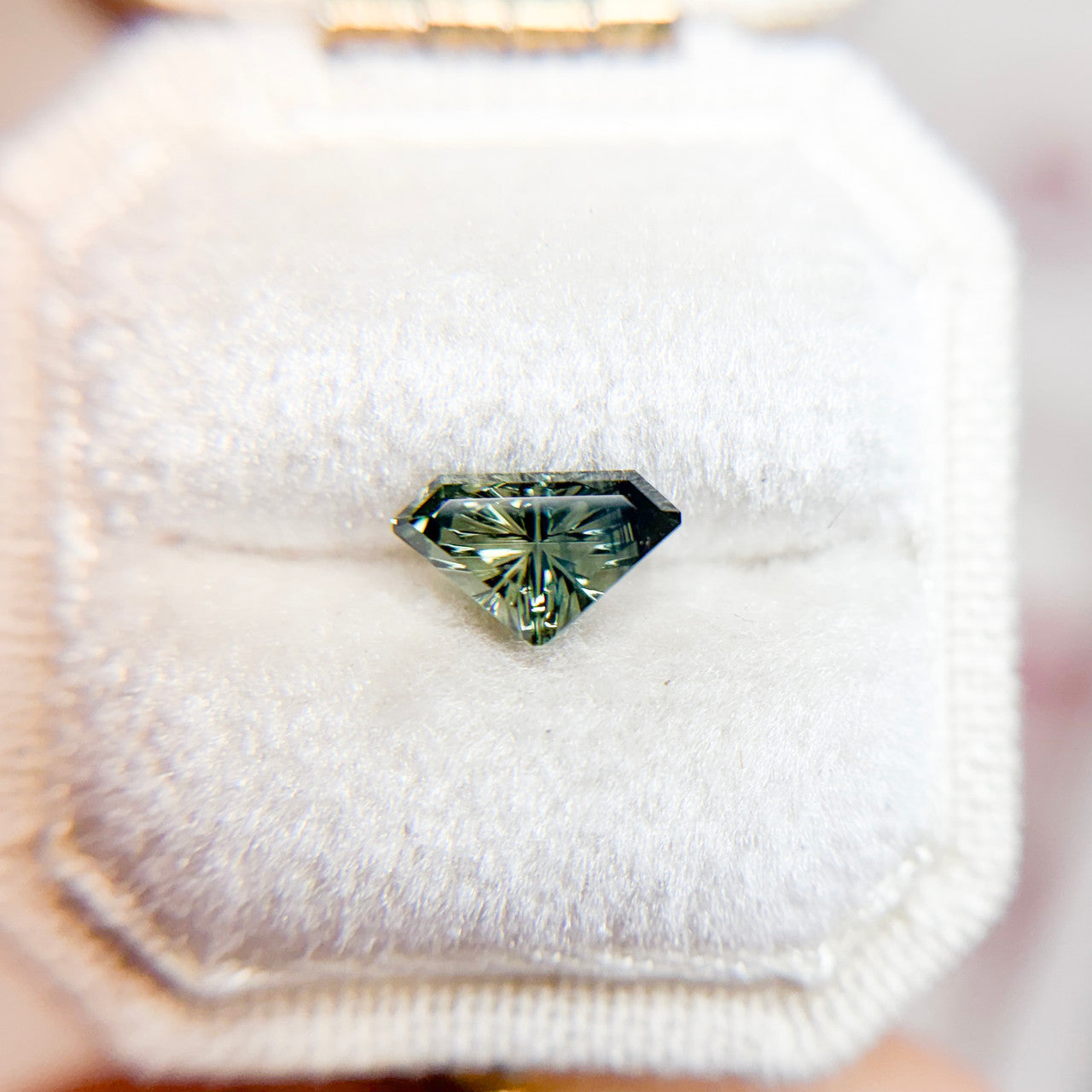 Parti Color Teal Lime Green Sapphire Shield Cut Starbrite™ Cut by John Dyer