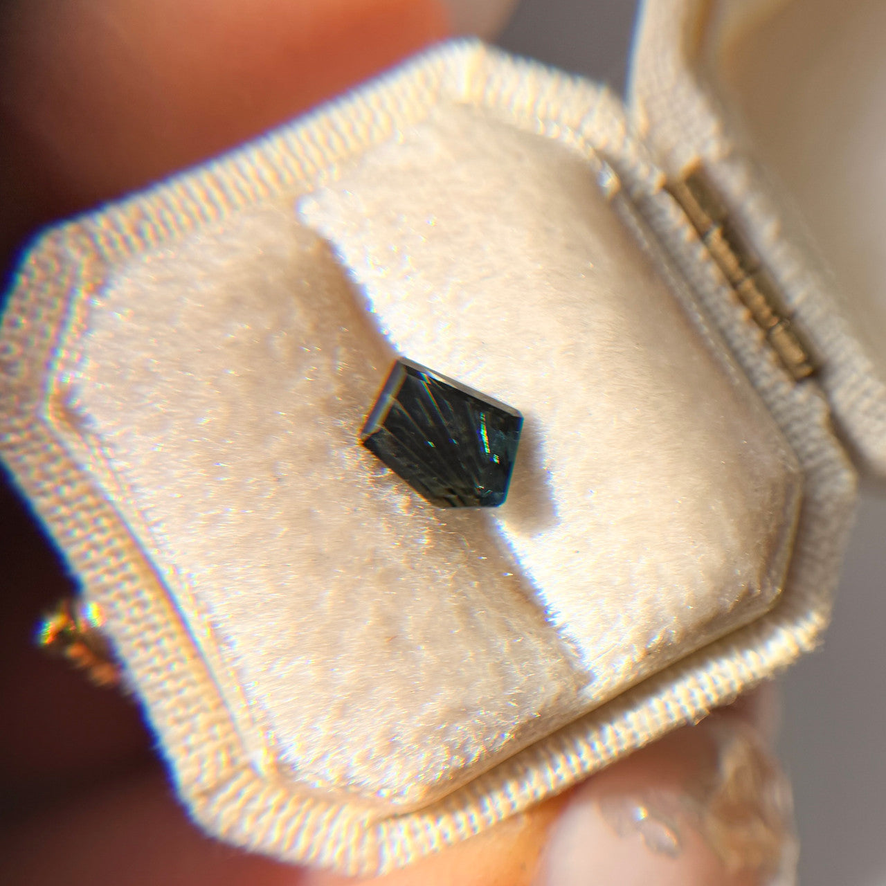 Parti Color Teal Green Australian Sapphire Freeform Dreamscape™ Cut by John Dyer