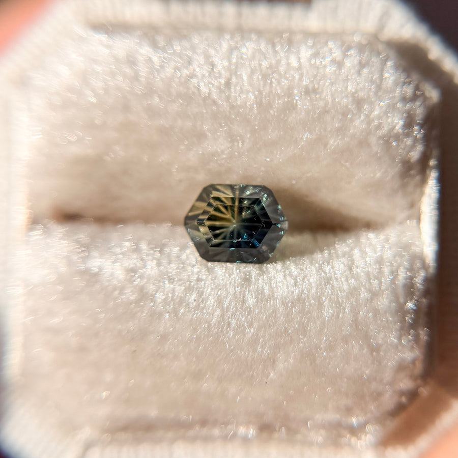 Parti Color Navy Golden Australian Sapphire Starbrite™ Cut by John Dyer