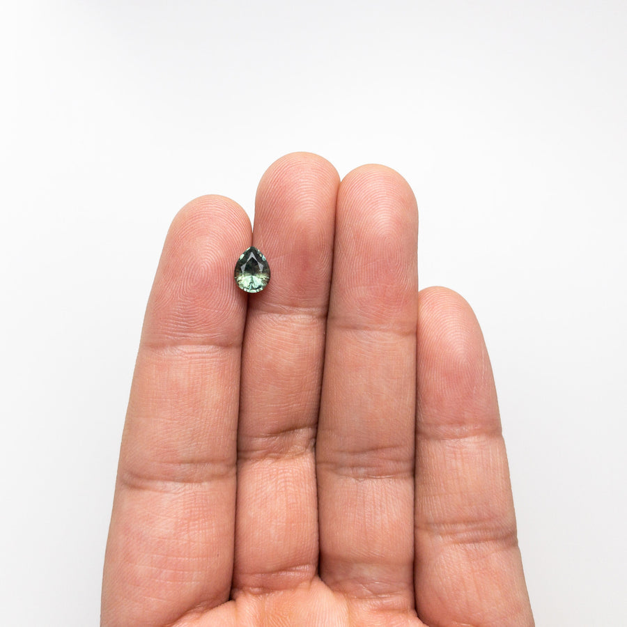 Sage Green Pear Cut Montana Sapphire