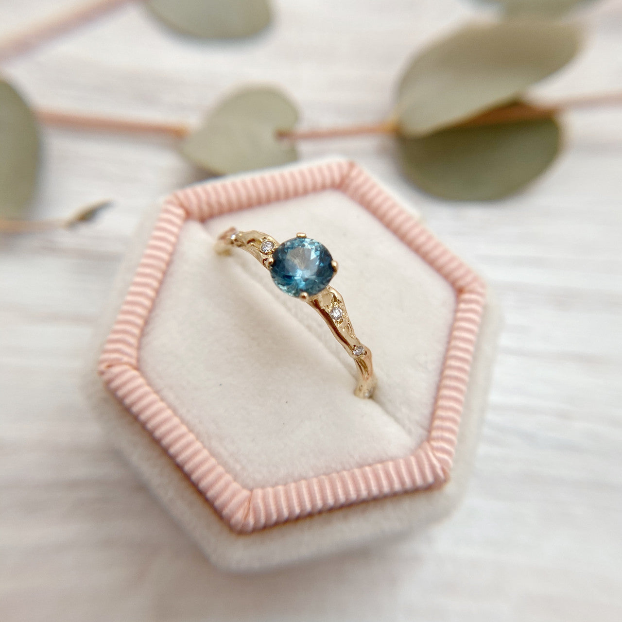 Braided Naples Solitaire w/Montana Sapphire - Ready To Ship