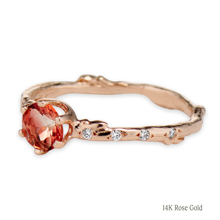 Bluebell Oregon Sunstone Solitaire Ring