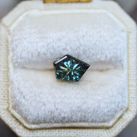 Green Blue Parti Color Australian Freeform Sapphire StarBrite™ Cut by John Dyer