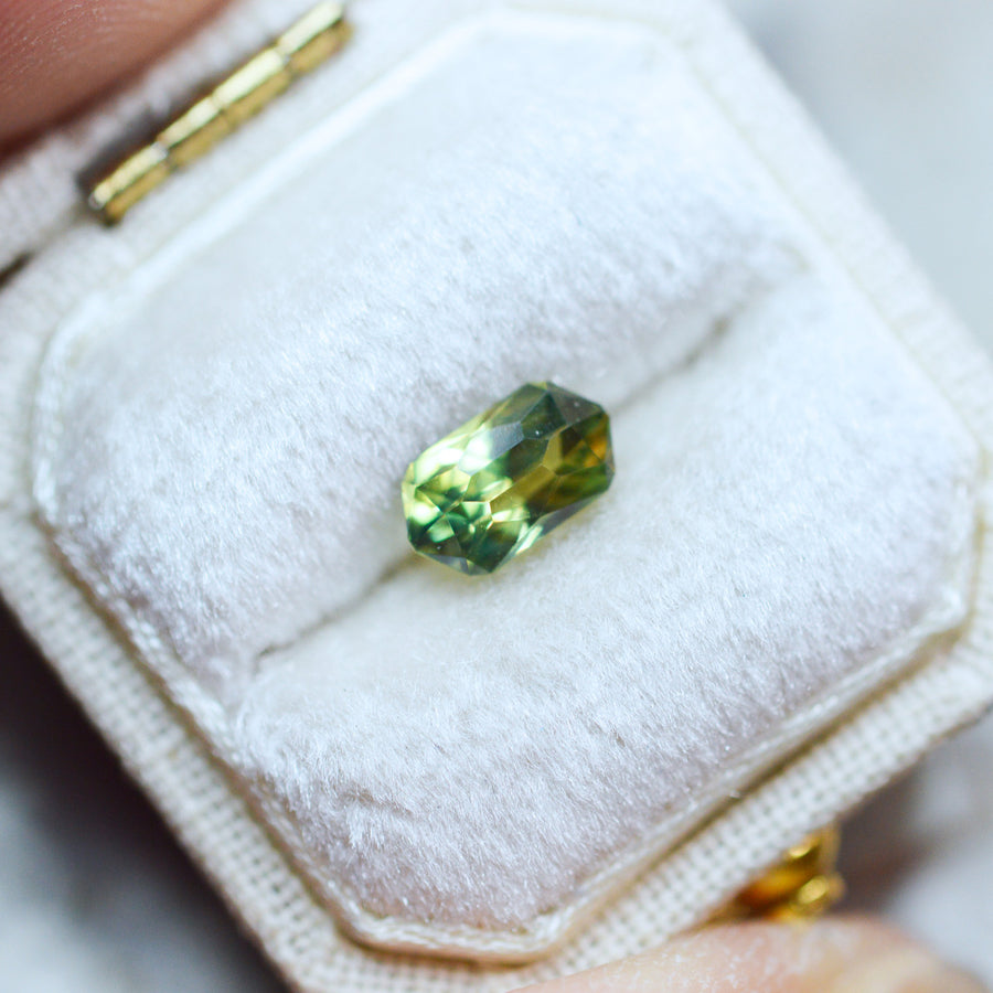 Green Elongated Hexagon Australian Sapphire Regal Radiant™ Cut by John Dyer