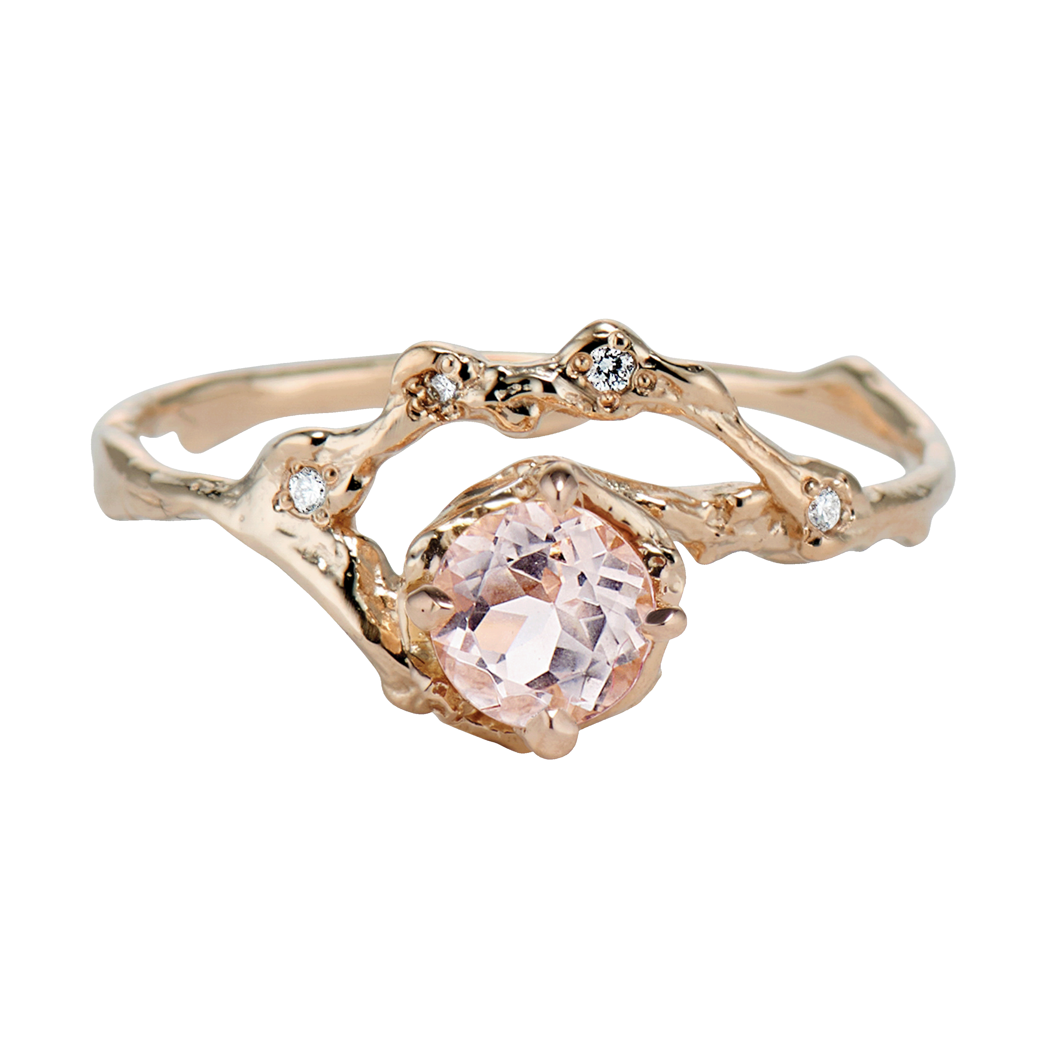 Demi Naples Morganite Half Halo