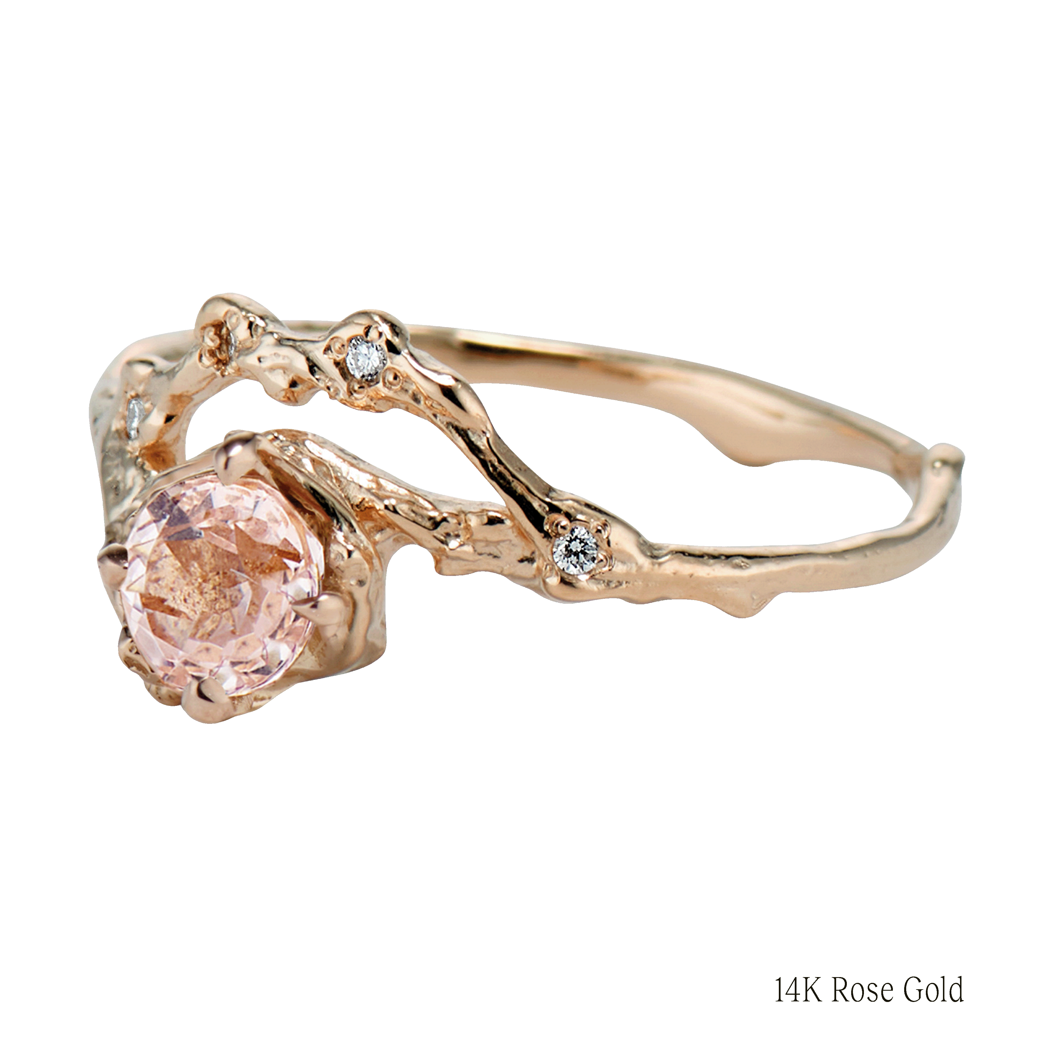 Demi Naples Morganite Half Halo