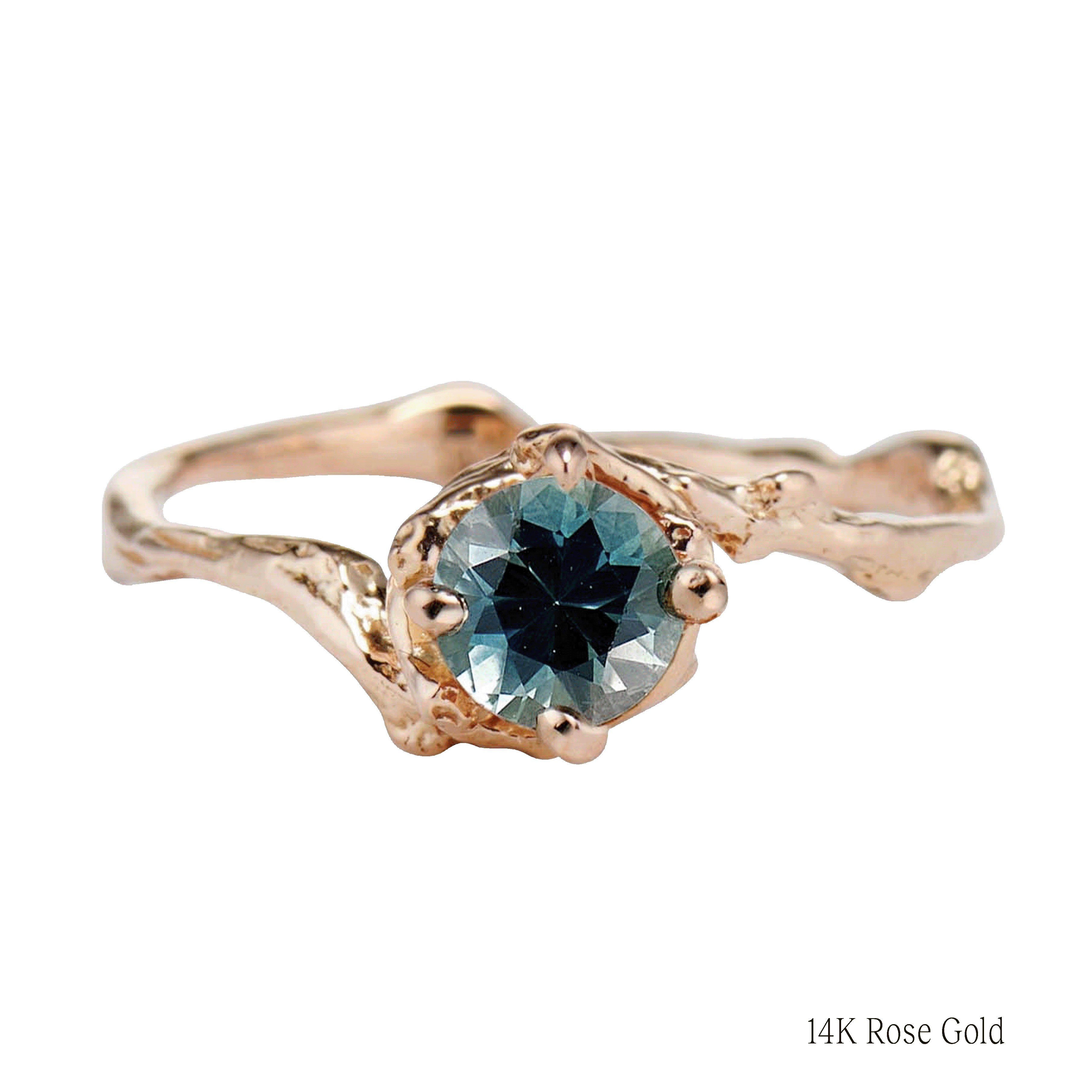 Demi Naples Teal Sapphire Solitaire