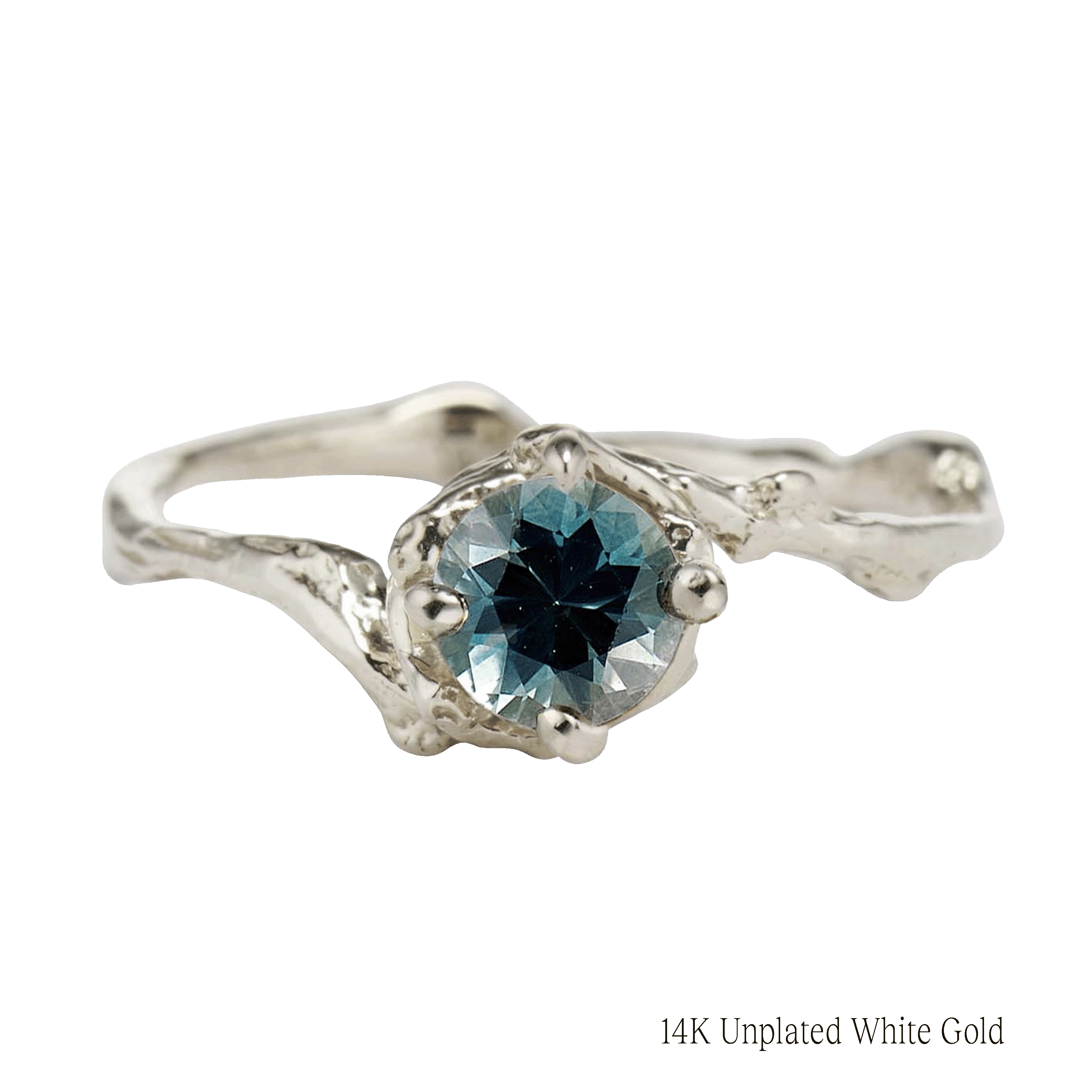 Demi Naples Teal Sapphire Solitaire