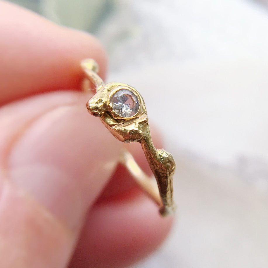 Alna White Sapphire Solitaire Ring - Ready To Ship