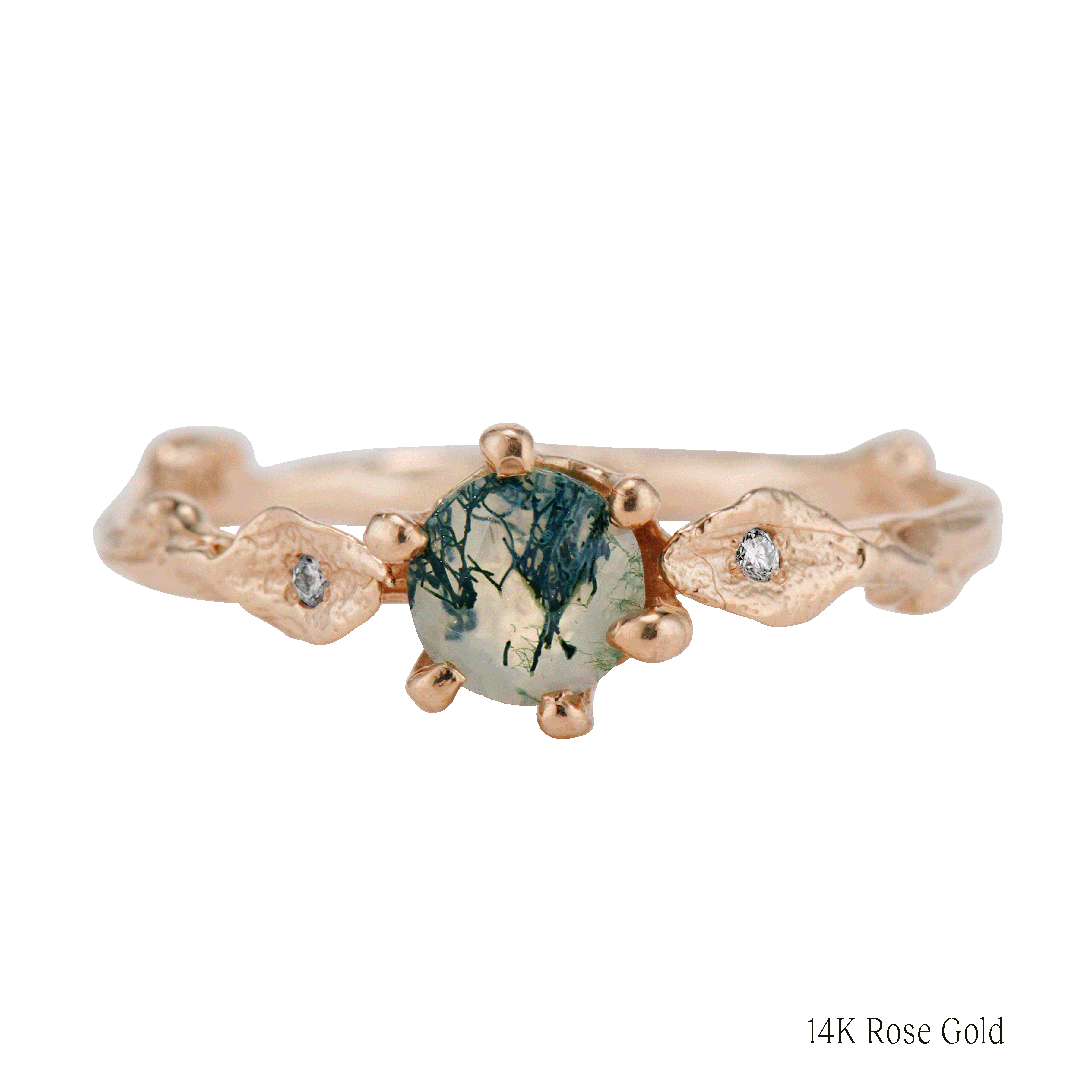 Flora Moss Agate Ring