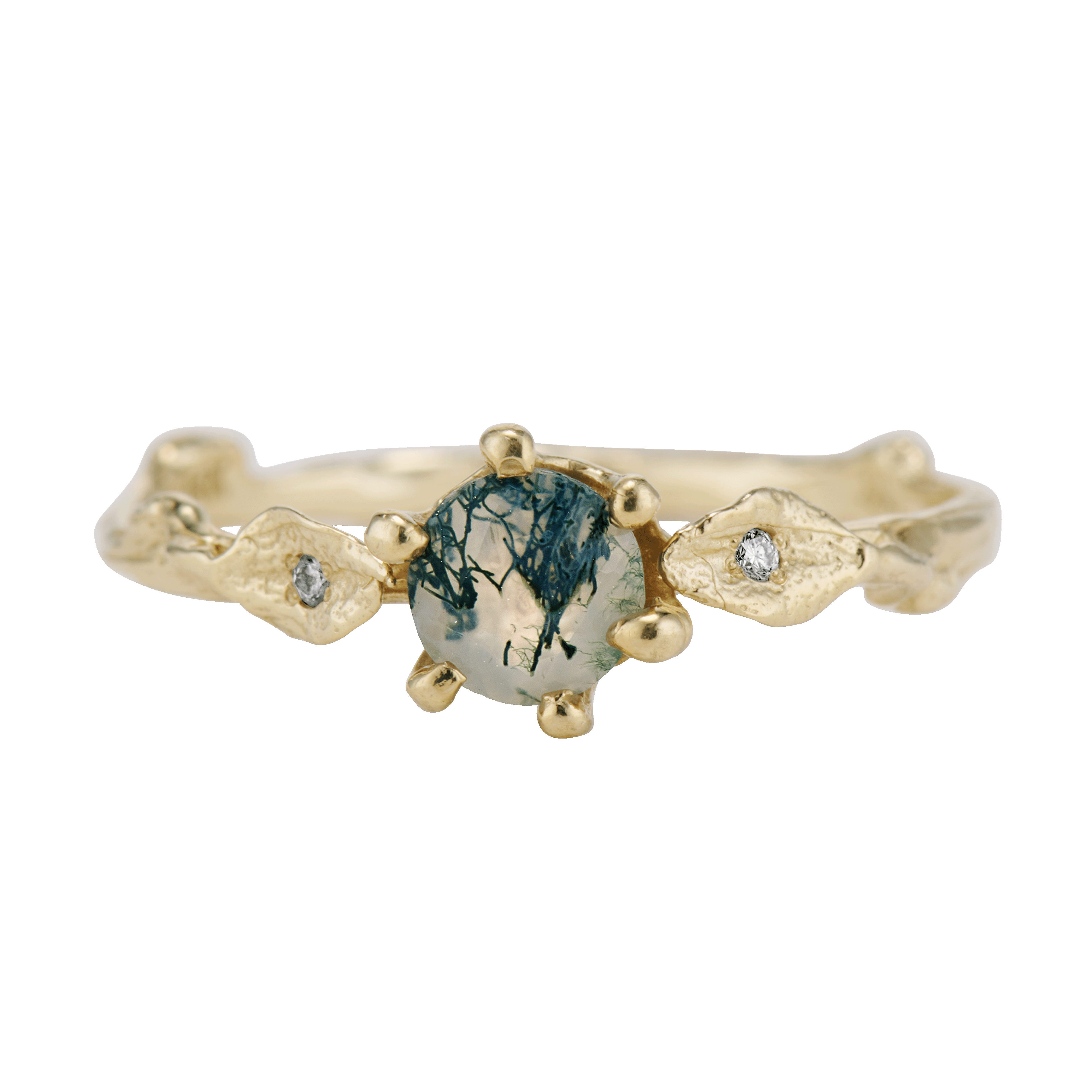Flora Moss Agate Ring