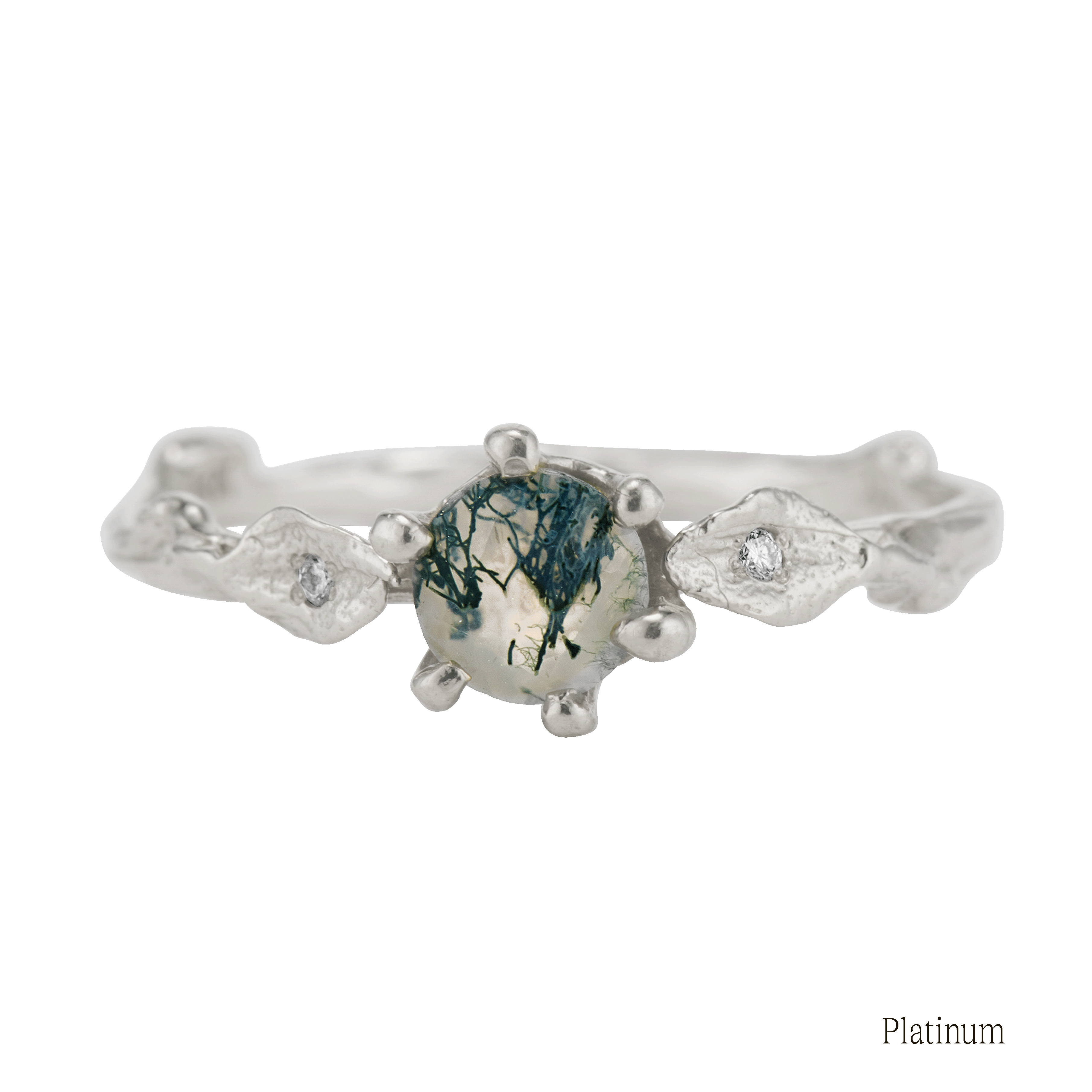 Flora Moss Agate Ring