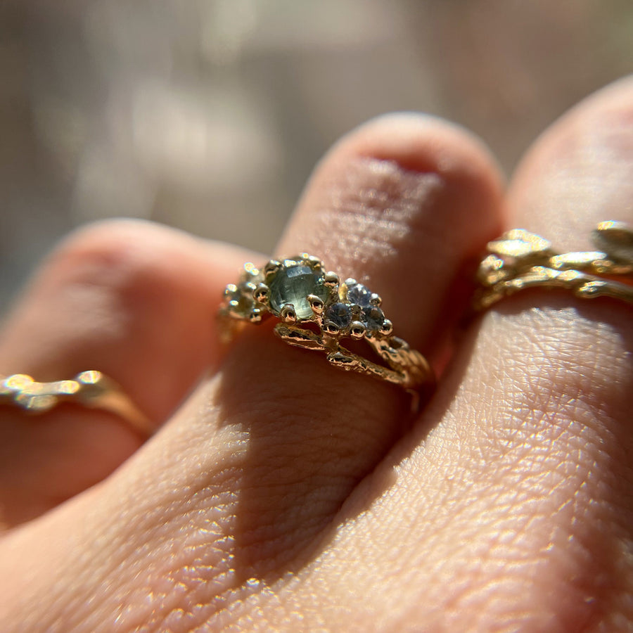 OOAK - Union Montana Sapphire Cluster Ring by Olivia Ewing Jewelry