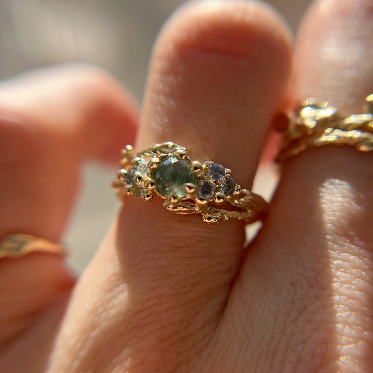 OOAK - Feyre Montana Sapphire Cluster Ring
