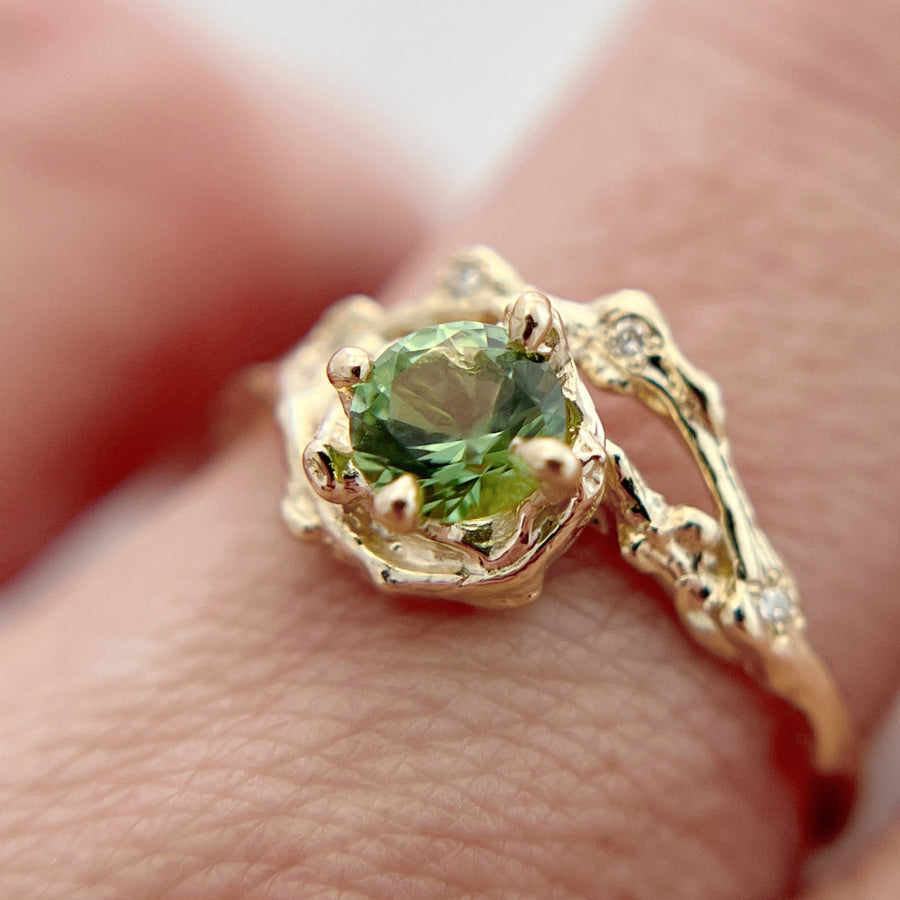 OOAK - Demi Naples Half Halo w/Maine Tourmaline