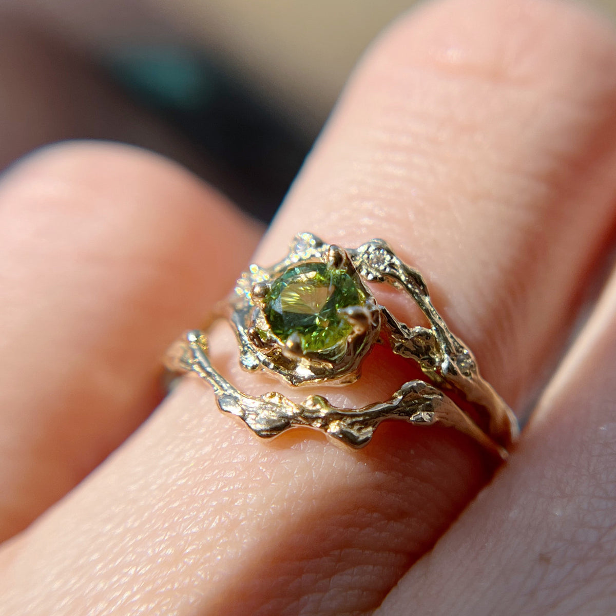 OOAK - Demi Naples Half Halo w/Maine Tourmaline