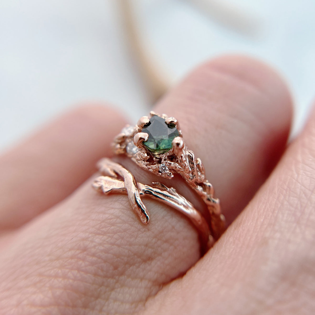 OOAK - Juniper Forest Green Montana Sapphire Ring
