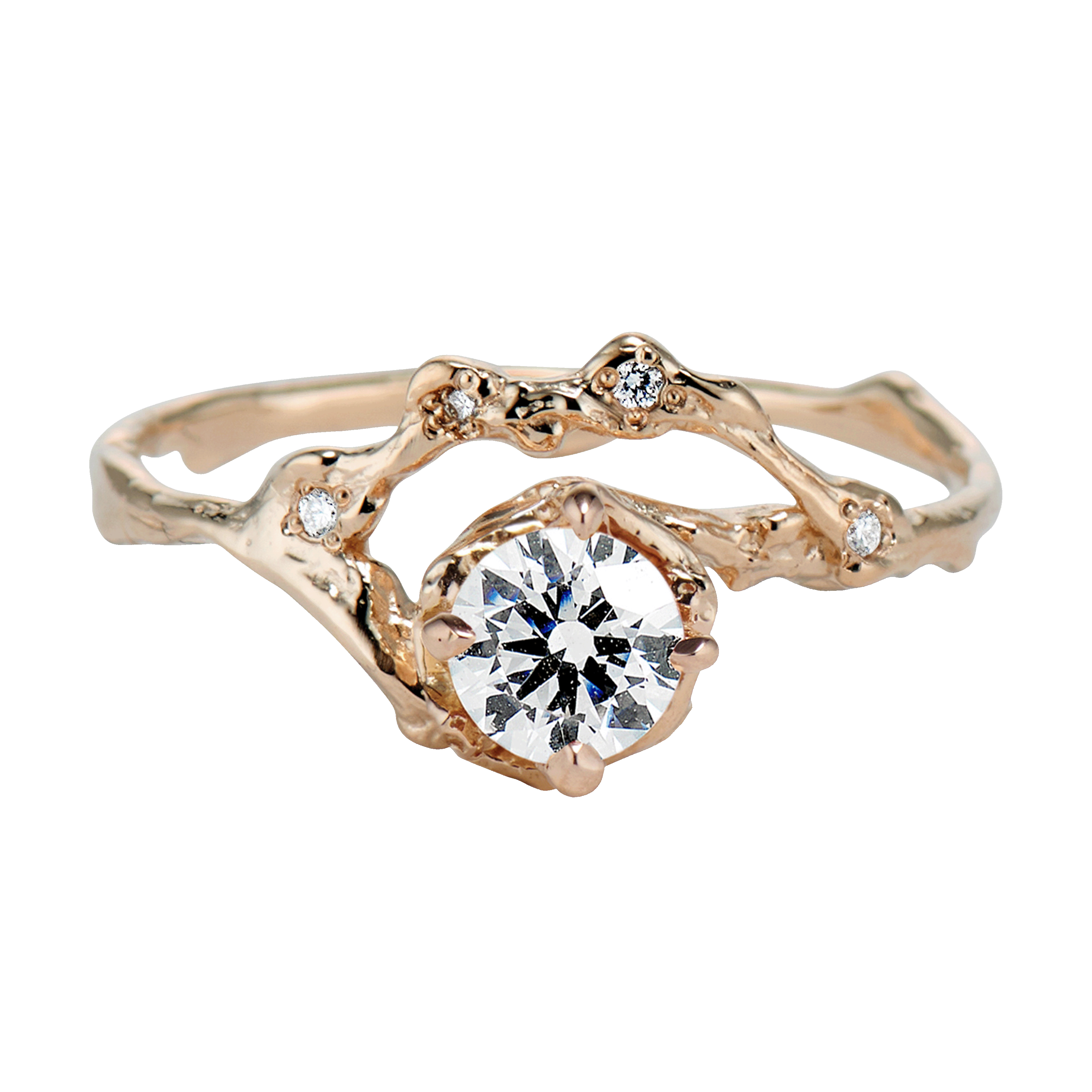 Demi Naples Moissanite Half Halo Ring