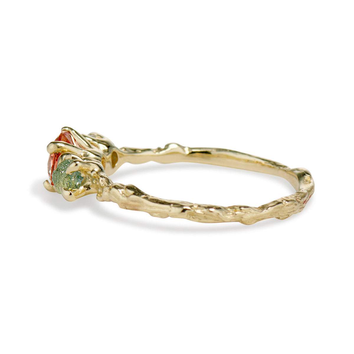 Rough Montana sapphire engagement ring by Olivia Ewing Jewelry