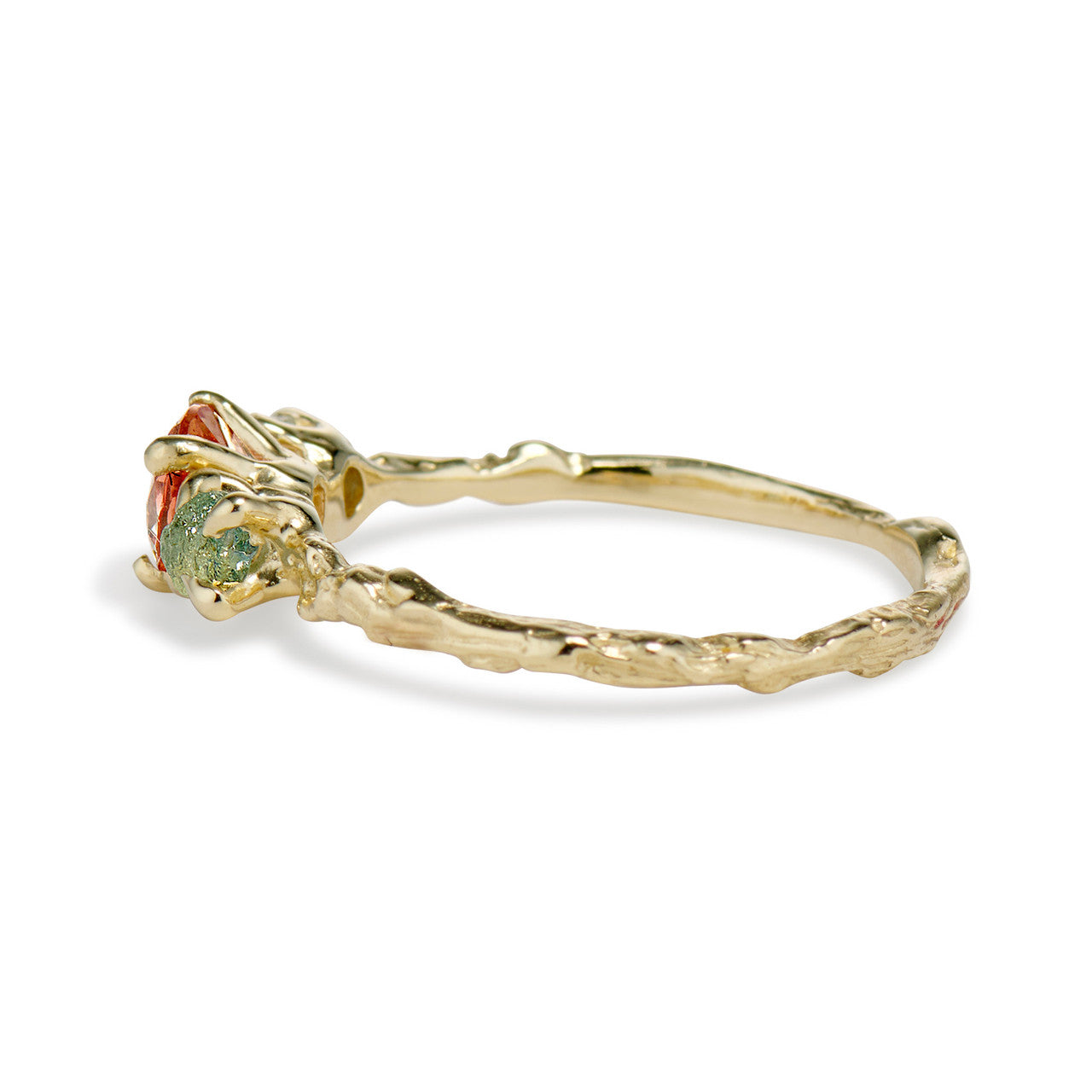 Rough Montana sapphire engagement ring by Olivia Ewing Jewelry
